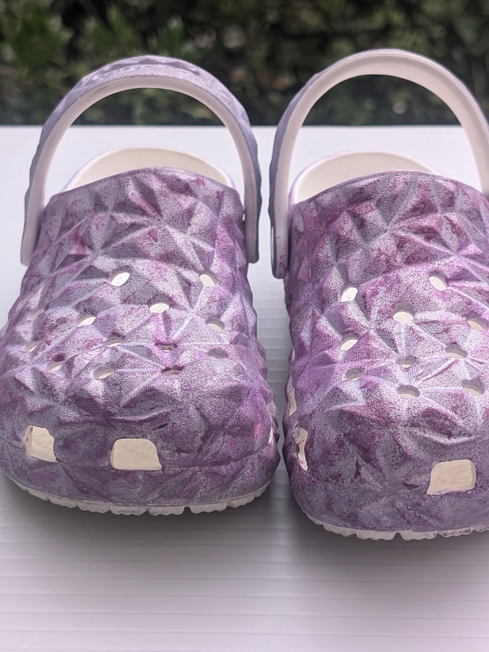 CROCS Kids Glitter Purple Textured Clog Sandals - Picture 5 of 10